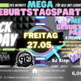 BLACK Friday im Factory | Mega Geburtstagsparty im Apfelbaum