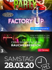 ABGESAGT: Factory Up & Latino Party | Apfelbaum & Club Factory Crailsheim