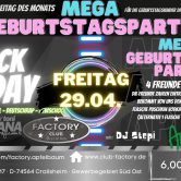 BLACK Friday im Factory | Mega Geburtstagsparty im Apfelbaum