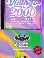 Vintage 2000 | Die 2000er Party im Club Factory | Eintritt frei bis 23 Uhr